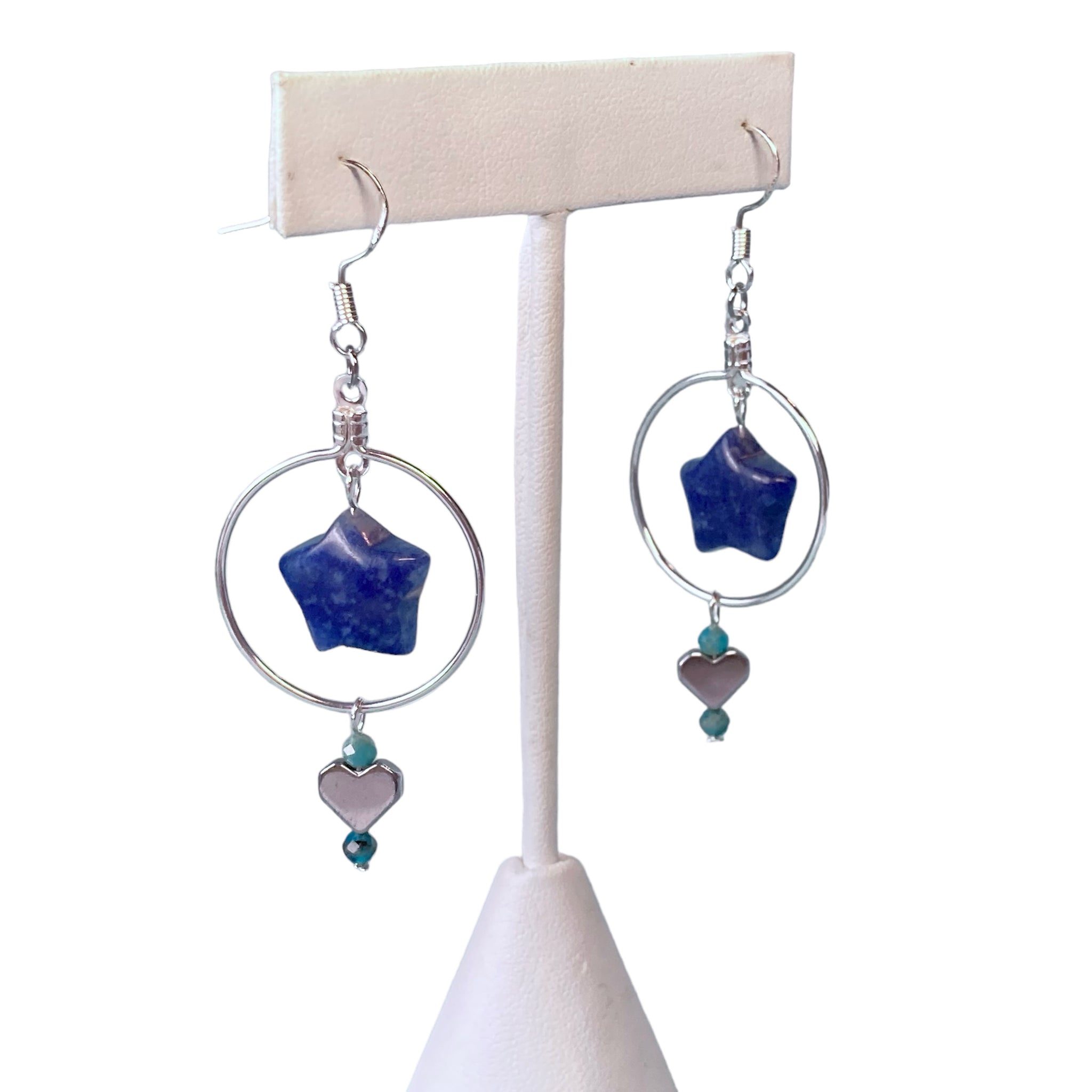 Sailor Mercury Inspired Gemstone Star Earrings
