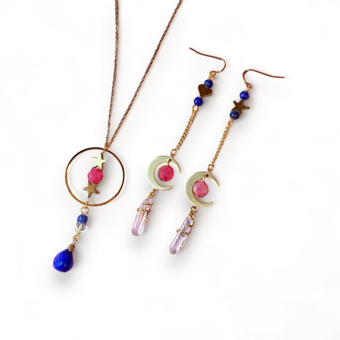 *PRE ORDER* Sailor Moon Inspired Gemstone Necklace / Earrings