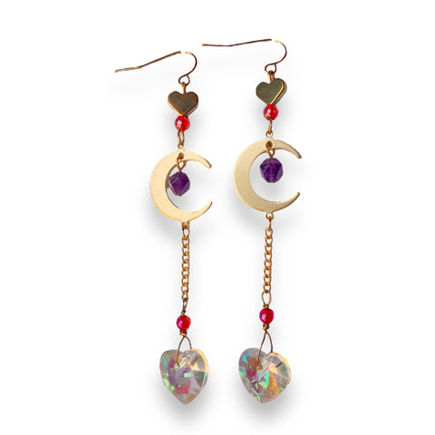 *PRE ORDER* Sailor Mars Inspired Gemstone Earrings (Gold)