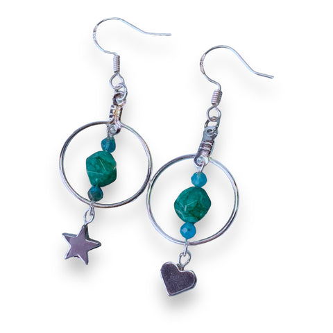 Sailor Mercury Inspired Gemstone Hoop Earrings