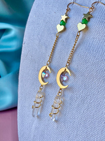 *PRE ORDER* Sailor Jupiter Inspired Gemstone Earrings (Gold)