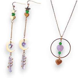 Sailor Jupiter Inspired Gemstone Earrings (Gold)