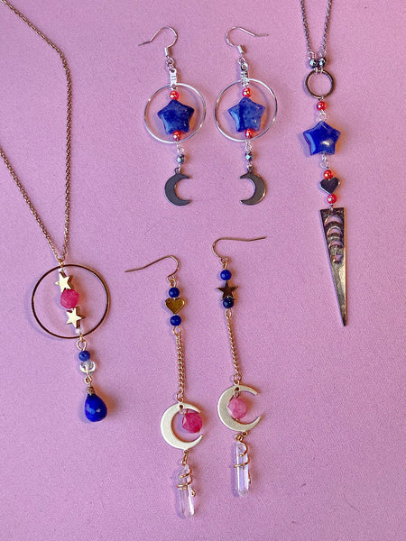 Sailor Moon Inspired Gemstone Necklace / Earrings