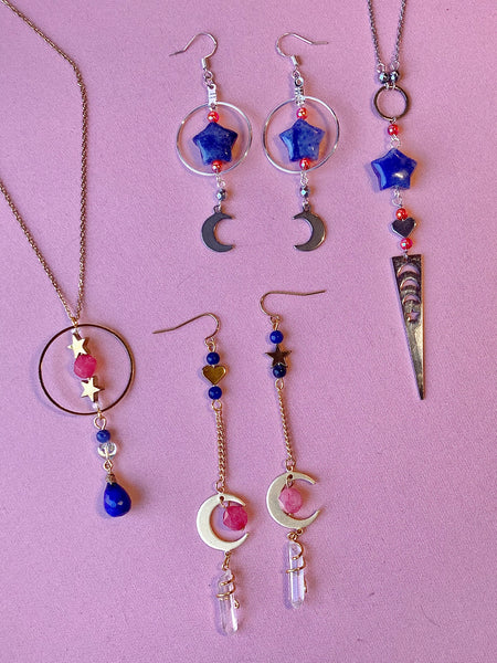 *PRE ORDER* Sailor Moon Inspired Gemstone Necklace / Earrings