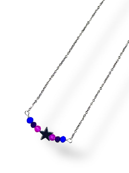 Infinite self love, Handmade Pride jewelry necklace, bisexual pride flag
