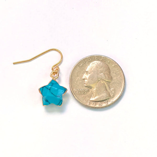 Turquoise Howlite Star Earrings