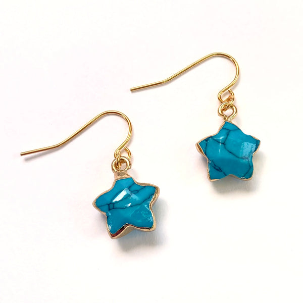 Turquoise Howlite Star Earrings