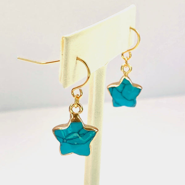 Turquoise Howlite Star Earrings